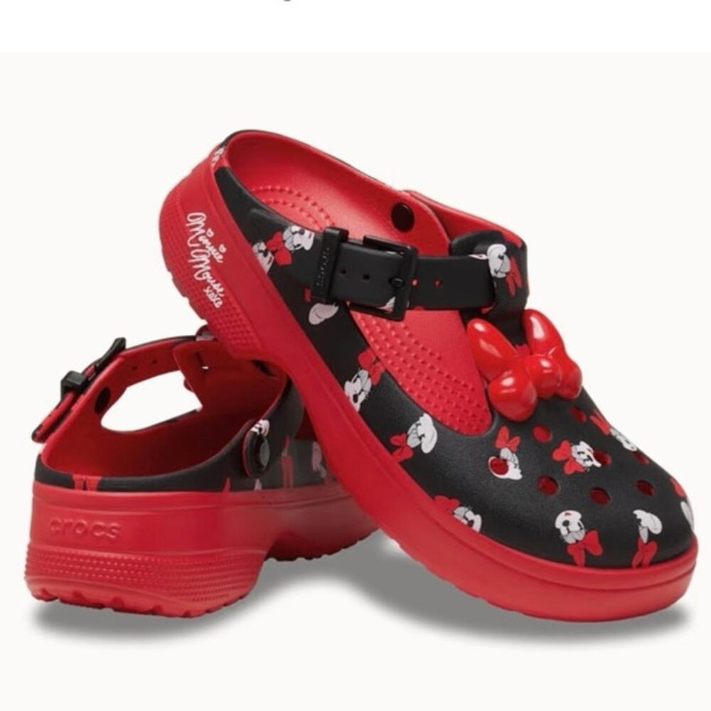 CROCS Classic Disney Minnie Mouse Unisex Mary Jane Clogs- SZ Men 7- Women 9